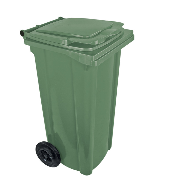 Бак для сміття пластиковий 120 літрів, зелений